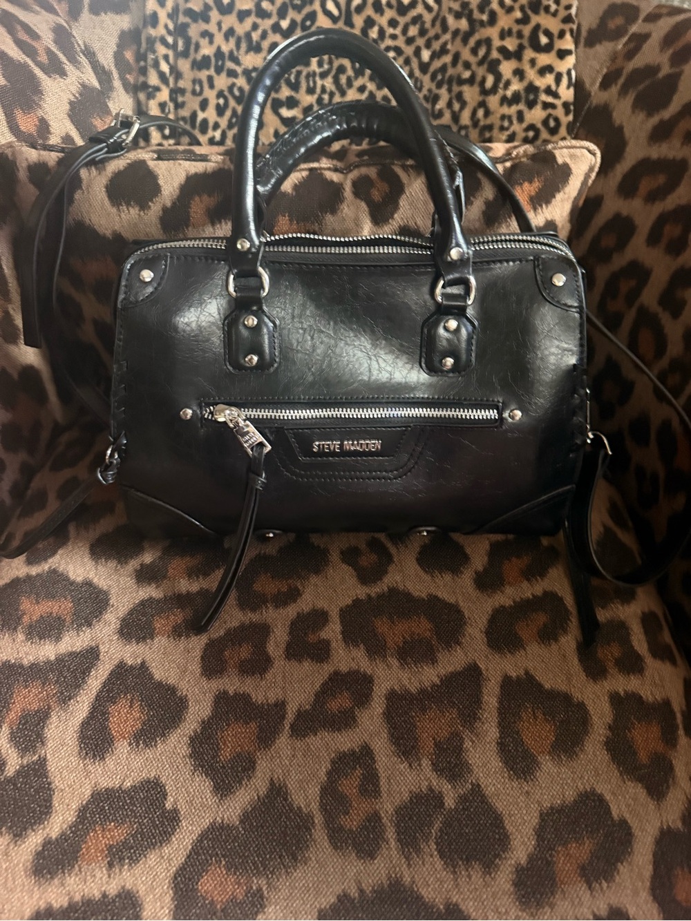 Steve Madden Bhoustin Black Satchel Bag